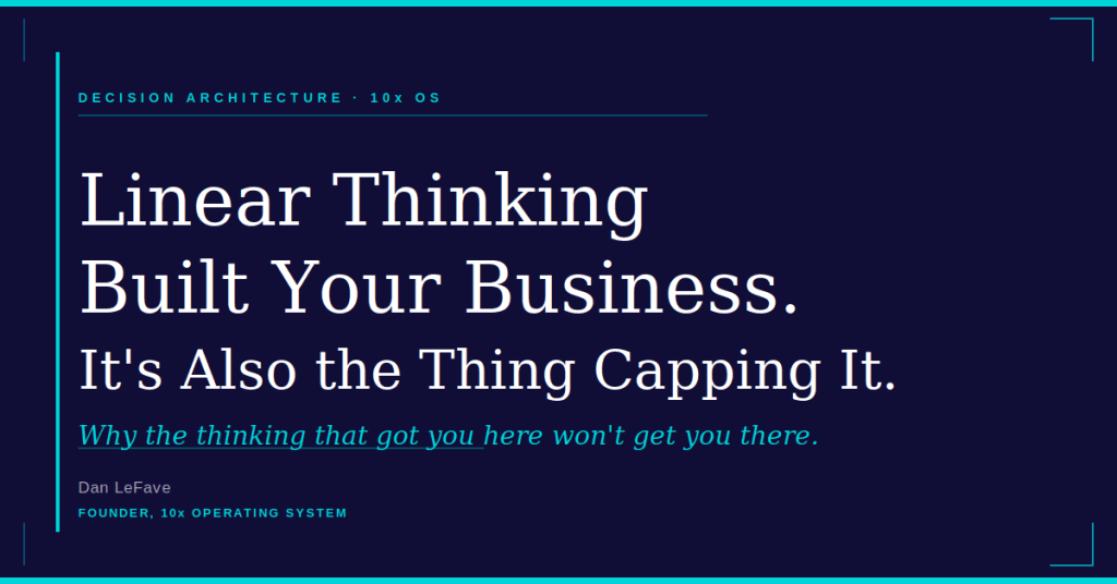 Linear thinking identity ceiling - why the thinking that built your business to $5M is capping your growth at $10M